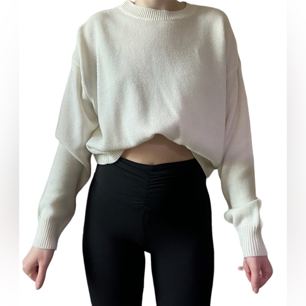 Oversized white sweater